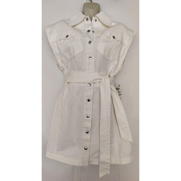 Culpos x INC International Concepts Jean Dress Mini White NWT SZ MED MSRP $120 - Picture 1 of 11